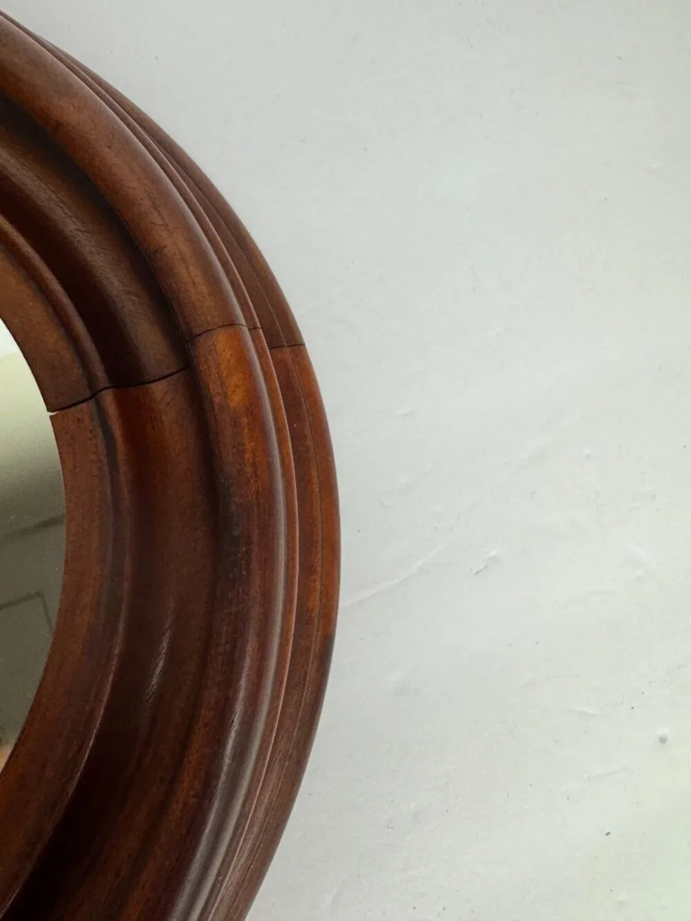 Antique Oval Cherry Wood Mirror w/ Dovetail Deep Frame  14